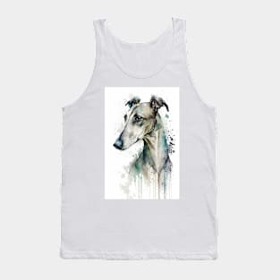 Watercolor Greyhound Grayhound Dog Portrait Tank Top